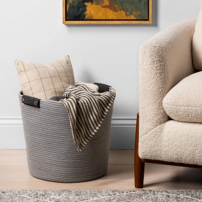 17'' Coiled Rope Tapered Basket Gray - Brightroom™